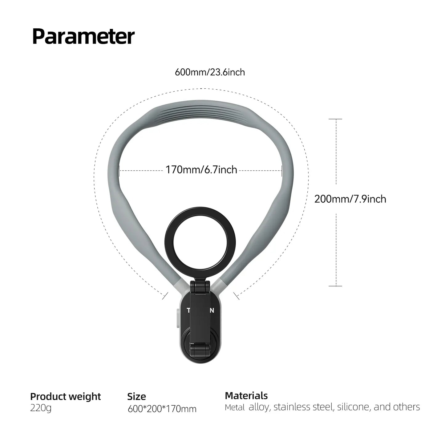 Magnetic Phone Neck Mount for Hands-Free Vlogging & POV Recording
