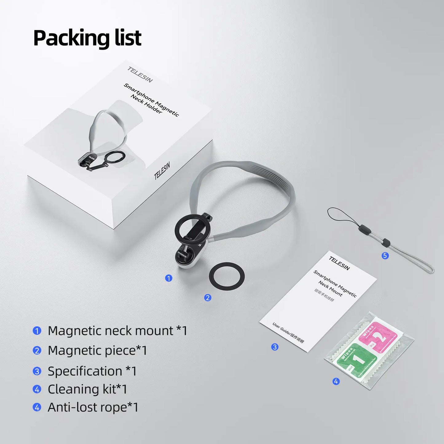 Magnetic Phone Neck Mount for Hands-Free Vlogging & POV Recording